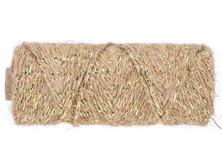 Kordel Jute m Lurex gold 2mm 50mr  2mm 50mr