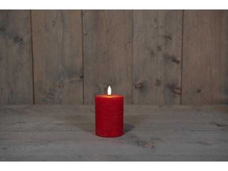 Kerze Rustik 3D Flamme rot wachs mit Timer (exkl. 3xAAA) 