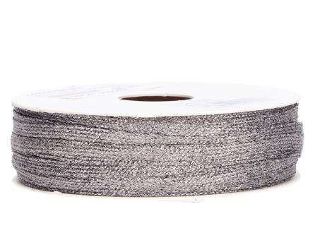 Band schmal Lurex silbergrau 5mm 25mr  5mm 25mr