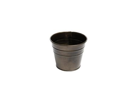 Topf Zink m Rille khaki metallic  D12 H10cm