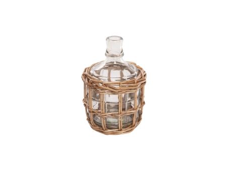 Krug Glas im Weidenkorb  H20 D13cm
