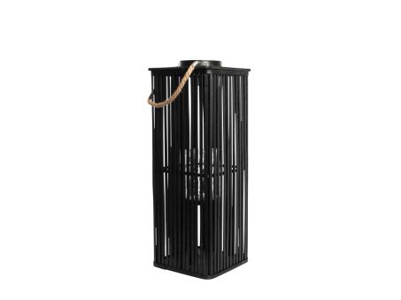 Laterne Holzstreifen m Glas (H15D12cm)  H60 D24cm