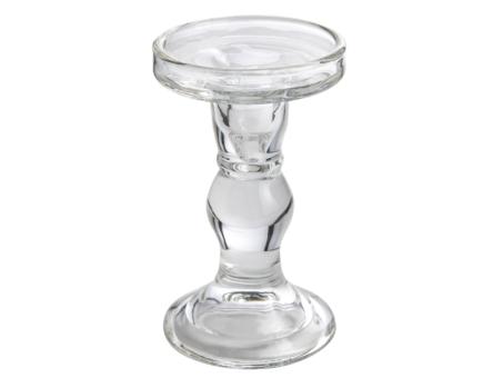 Kerzenhalter Glas f Spitz- oder Stabkerze bis D22mm/Stumpen bis D7cm D8,5 H14cm