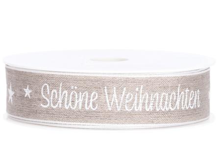 Band Leinen Schöne Weihnachten 25mm 15mr 25mm 15mr