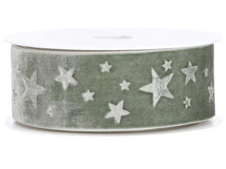 Band Samt Sterne geprägt 38mm 6mr 38mm 6mr