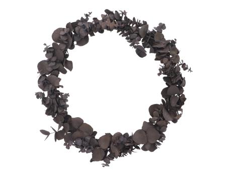 Ring Eucalyptus-Mix präpariert D30cm schwarz D30cm