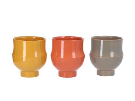 Kübel Lindo D13,5cm 3fb senf/pfirsich/salbei sort D13,5cm