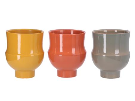 Kübel Lindo D15,5cm 3fb senf/pfirsich/salbei sort D15,5cm