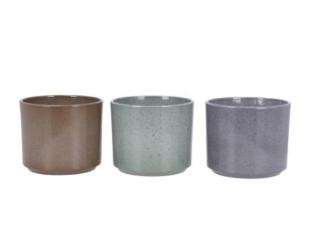 Kübel 994 D14,5cm 3fb sort braun-grün-grau Glasureffekt D14,5 H12cm