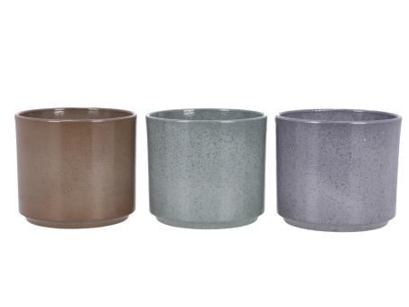 Kübel 994 D16,5cm 3fb sort braun-grün-grau Glasureffekt D16,5 H14,5cm