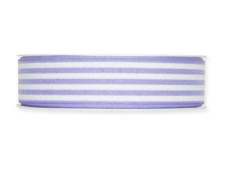 Band Streifen lavendel/weiss 24mm 25mr 24mm 25mr