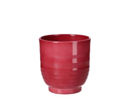 Kübel 685 Rille D13cm rot lasur D13 H14,5cm