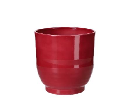 Kübel 685 Rille D15cm rot lasur D15 H16cm