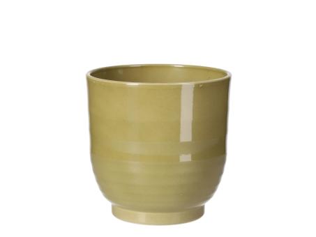 Kübel 685 Rille D15cm grün oliv lasur D15 H16cm