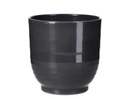 Kübel 685 Rille D19cm anthrazit lasur D19 H19,5cm