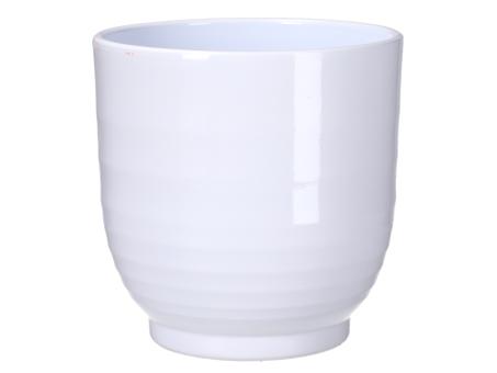 Kübel 685 Rille D22cm weiss glanz D22 H21,5cm