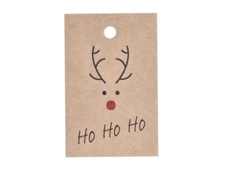 Anhänger Papier "Ho Ho Ho" Rentier m roter NaseH50 B55mm H80 B55mm