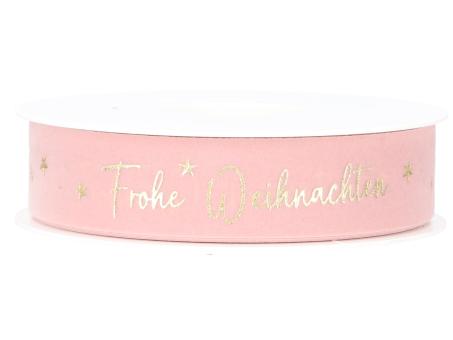 Band Samt "Frohe Weihnachten" 25mm 18mr 25mm 18mr