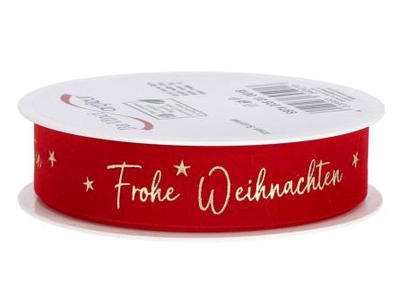 Band Samt "Frohe Weihnachten" 25mm 18mr 25mm 18mr