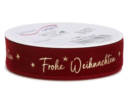 Band Samt "Frohe Weihnachten" 25mm 18mr 25mm 18mr