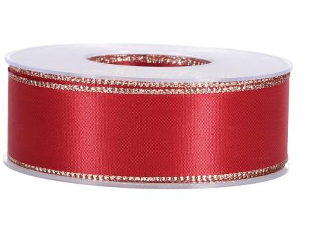 Band Basic mit Goldrand 40mm 50mr Polyester 100% 40mm 50mr