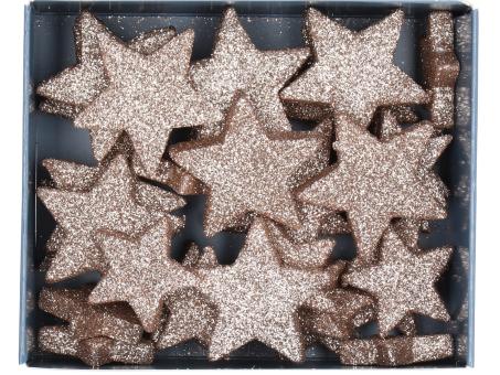 Stern glitter lackiert - 2 Größen sortiert - 36ST/box D4/5cm