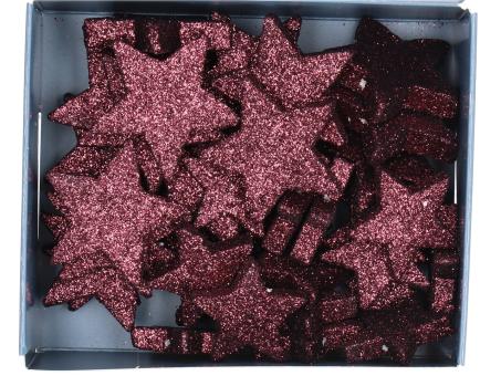 Stern glitter lackiert - 2 Größen sortiert - 36ST/box D4/5cm