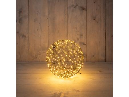 Lichtkugel LED 300 Lichter warmweiß Funkeleffekt m Timer outdoor D25cm (+5mr)