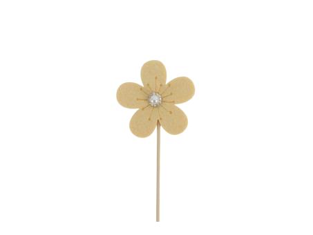 Filzblüte m Perle z stecken 8St/Box  D6 L25cm