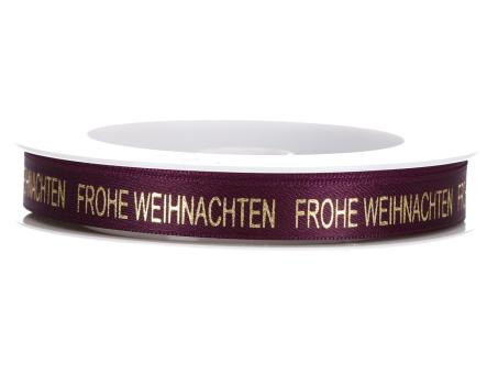 Band Satin Frohe Weihnachten 15mm 18mr 15mm 18mr