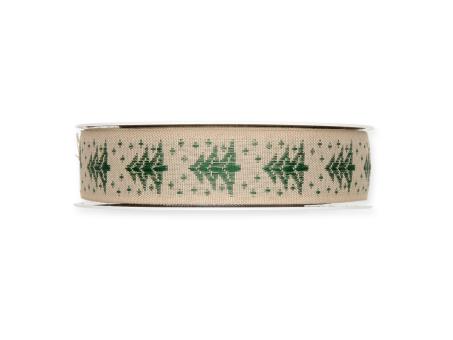 Band Tannenbaum 25mm 15mr Motiv gewebt 25mm 15mr