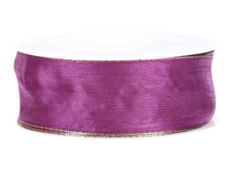 Band Xmas Organza Goldkante 40mm 20mr 40mm 20mr