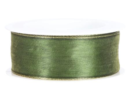 Band Xmas Organza Goldkante 40mm 20mr 40mm 20mr