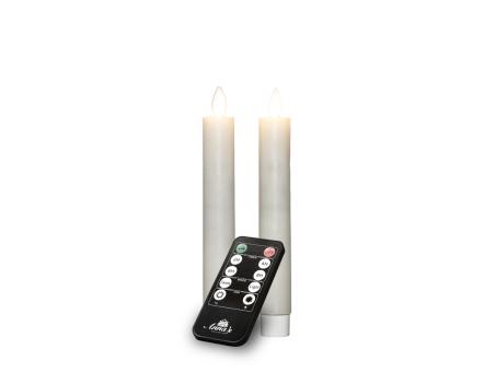 Stabkerze Rustikal wachs begwegliche Flamme inkl. Fernbedienung / Timer u USB Kabel 