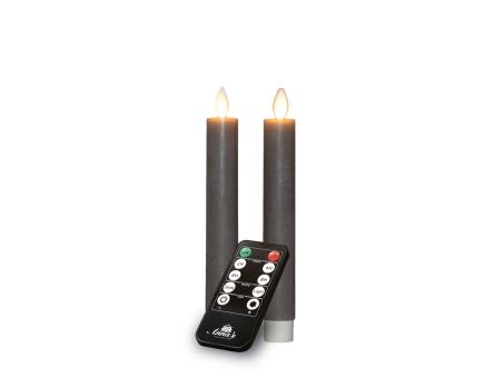 Stabkerze Rustikal wachs begwegliche Flamme inkl. Fernbedienung / Timer u USB Kabel 