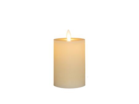 Stumpenkerze Rustikal wachs bewegliche Flamme inkl. Fernbedienung / Timer u USB Kabel 