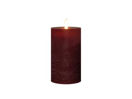 Stumpenkerze Rustikal wachs bewegliche Flamme / Timer u USB Kabel (Fernbedienung 611052) H13 D7,5cm