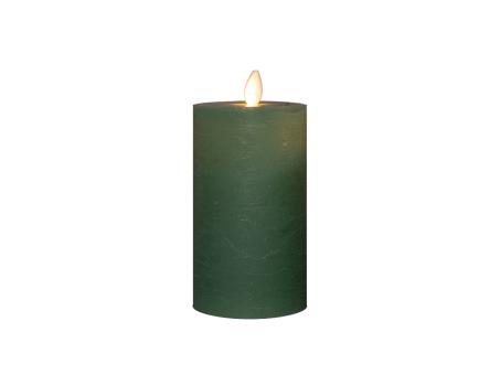 Stumpenkerze Rustikal wachs bewegliche Flamme / Timer u USB Kabel (Fernbedienung 611052) H13 D7,5cm