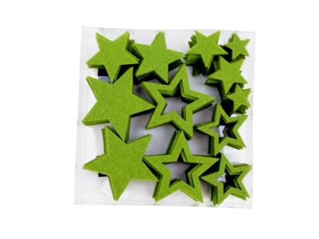 Sterne Filz z streuen 2Mod 4Gr 144St/Box D2,5, 3,5, 4,8, 6,8cm