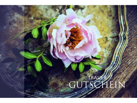 Gutschein easy rechteckig m Kraft-Umschlag ohne Laminierung Trauer B170 H115mm