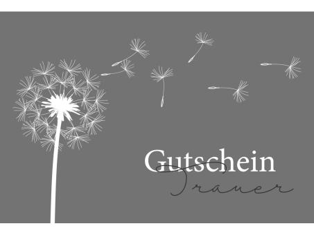 Gutschein easy rechteckig m Kraft-Umschlag ohne Laminierung Trauer B170 H115mm