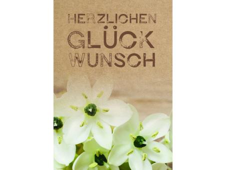 Klammerkarte Mini "HERZLICHEN GLÜCKWUNSCH" cottage B52 H74mm
