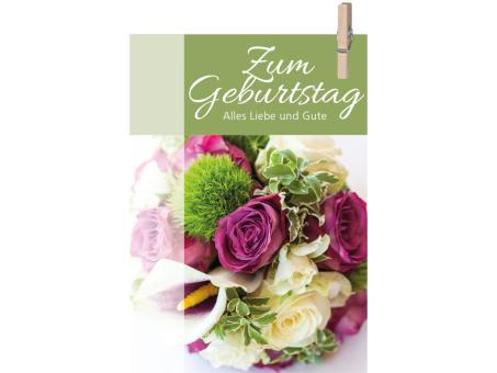 Klammerkarte Mini "ZUM GEBURTSTAG" daily B52 H74mm