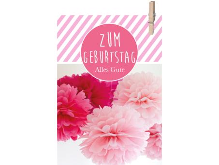 Klammerkarte Mini "ZUM GEBURTSTAG" crafty B52 H74mm