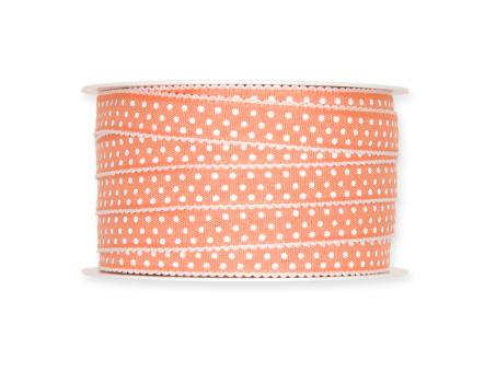 Band Baumwolloptik m Punkte Webkante 15mm 25mr 100% Polyester 15mm 25mr