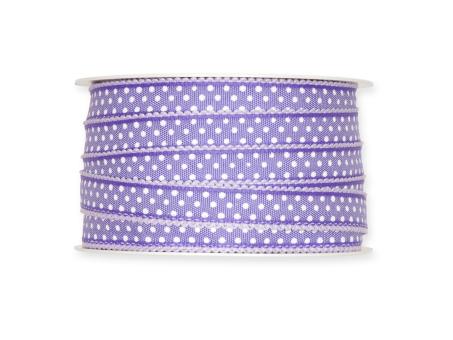 Band Baumwolloptik m Punkte Webkante 15mm 25mr 100% Polyester 15mm 25mr