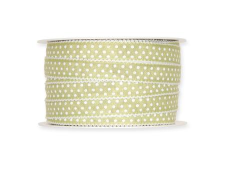 Band Baumwolloptik m Punkte Webkante 15mm 25mr 100% Polyester 15mm 25mr