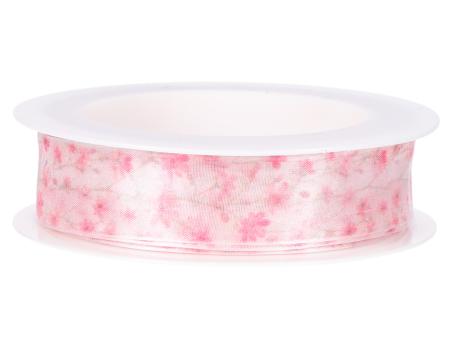 Band Organza Blumen m formst. Kante 25mm 18mr 25mm 18mr
