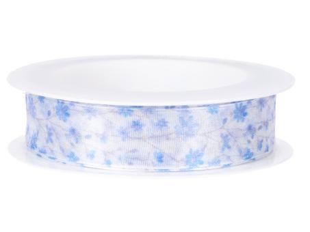 Band Organza Blumen m formst. Kante 25mm 18mr 25mm 18mr