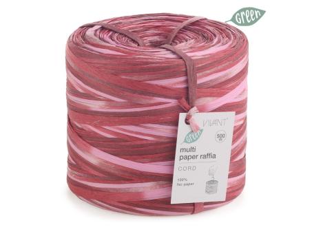 Raffiaband Papier zweifarbig imprägniert farbecht rosa natur 5mm 500mr 5mm 500mr